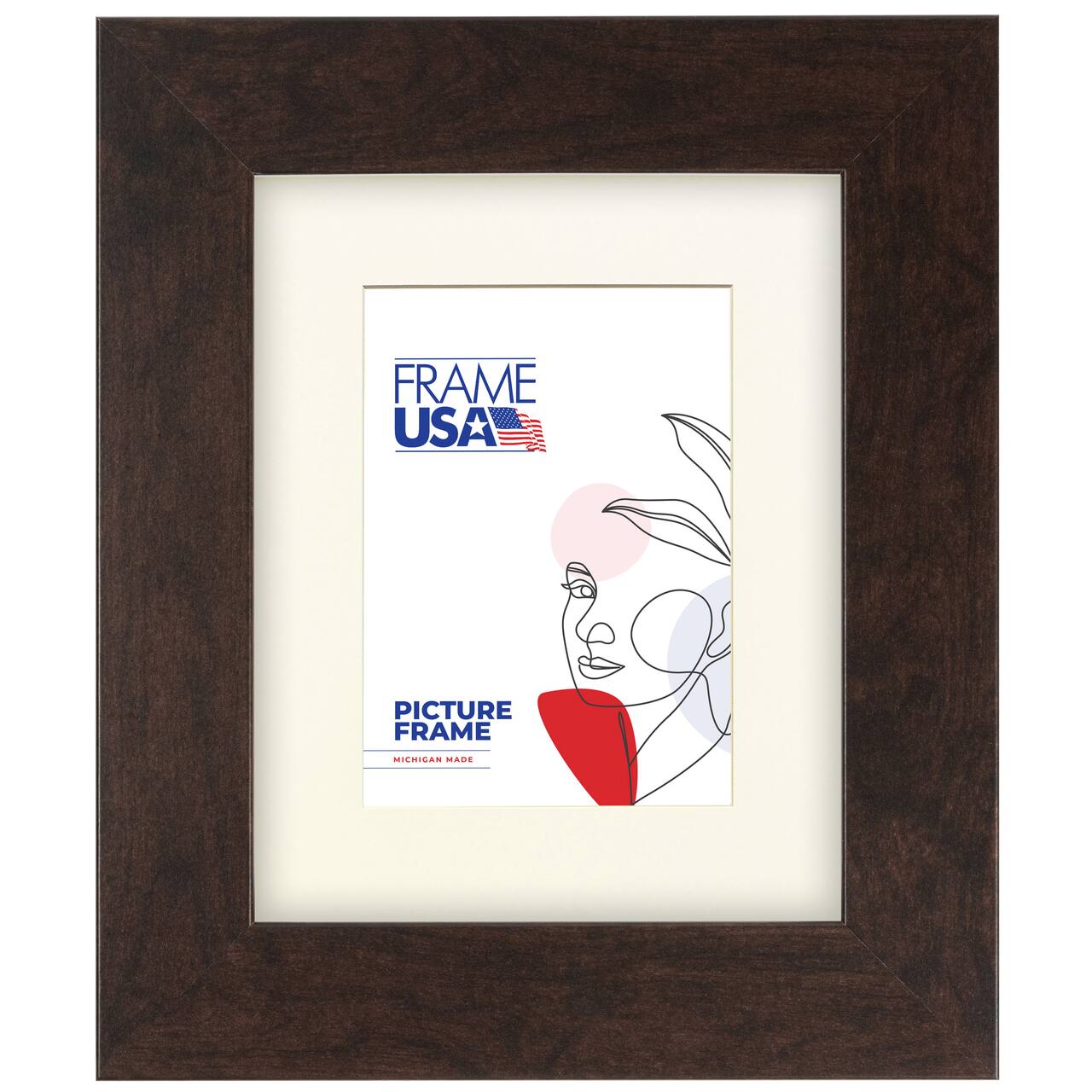 Frame USA Corporate Wide Brazilian Walnut Single Image Picture Frame with Mat